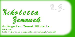 nikoletta zemanek business card